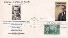STAMP US SCOTT 1503, 930 "Lyndon B. Johnson" 8 CENT 1973 FDC - G