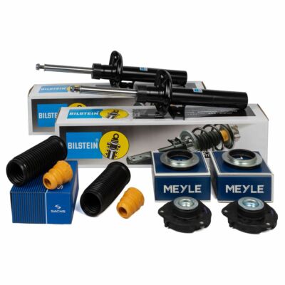 2x BILSTEIN B4 Stoßdämpfer + Dreckschutz + Domlager für LEON OCTAVIA GOLF vorne