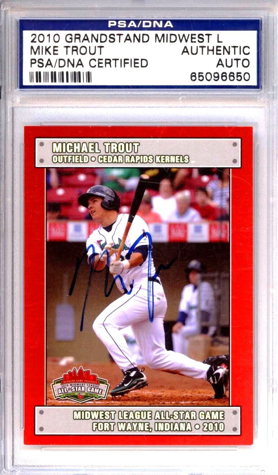PSA DNA Rc Mike Trout Auto 2010 Grandstand Minor League Rookie Signed Autograph