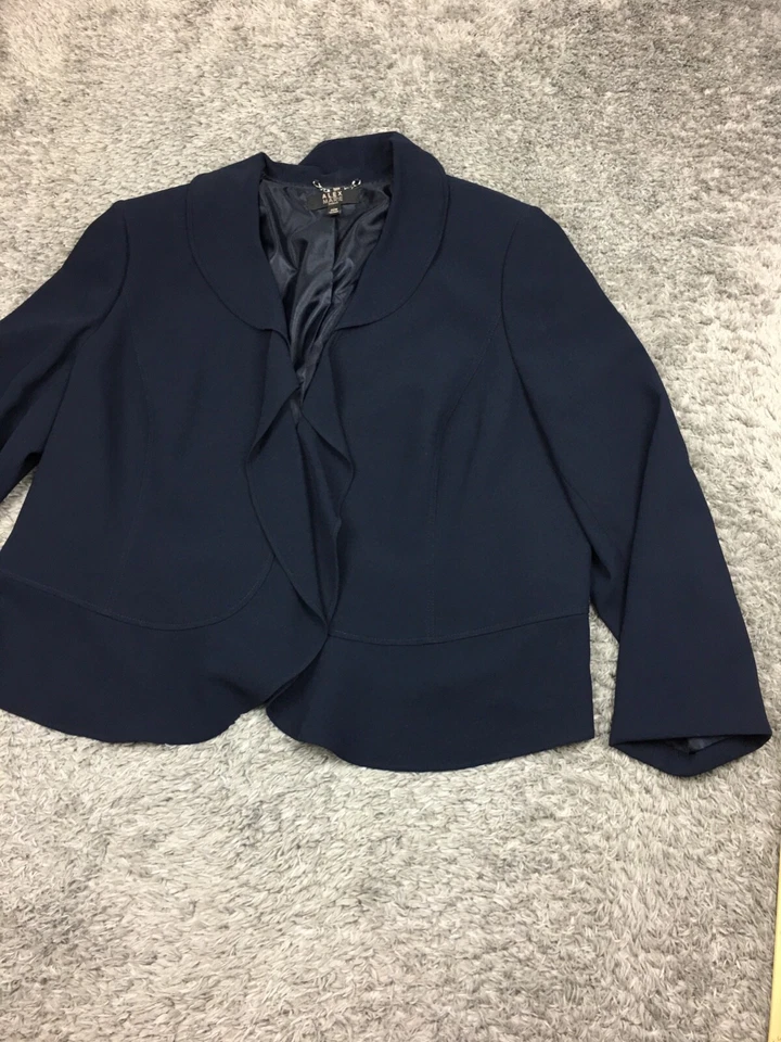 Alex Marie Jacket Woman Size 22W Blue Career Designer Clasp Closing - Image 2 of 4