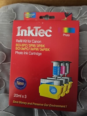 INKTEC REFILL KIT 4 Canon PRINTERS Photo   BKl-6032p Brand NEW SEALED
