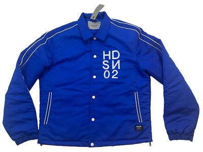 Hudson Water Repellent Insulated Coach Jacket Style HM100 Men's Size M Blue New