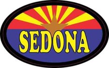4in x 2.5in Oval Arizonan Flag Sedona Sticker Car Truck Vehicle Bumper Decal