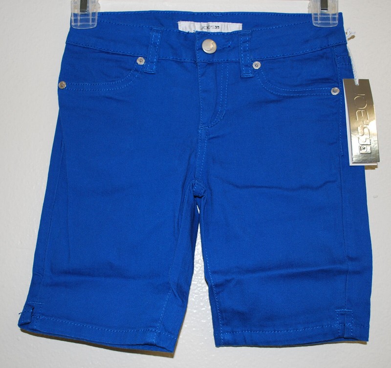 JOE'S JEANS Girls Solid ROYAL BLUE Bermuda Stretch Everyday Cotton Shorts sz 8