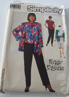VTG 1986 Simplicity #7850 Easy to Sew Pattern Top Blouse Size O 12-16
