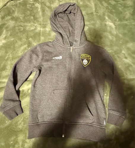 Worn Once Valor Soccer Logo Gray Hooded Sweatshirt size 8 Small Kids S