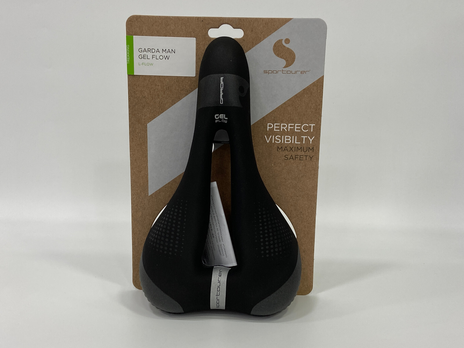 Sportourer By Selle Italia Sella KAALAM Gel - Morbida Con Inserti Riflettenti Hi-VIZ - Resistente All'Acqua Per City Bike E Ibride - Made In Italy - Nero - 3