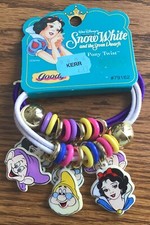 Vtg Goody Snow White and Seven Dwarfs Charm Ponytail Holders Pony Twist Hair1993