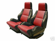 For 1984-93 Chevy Corvette C4 Sport Type6 Custom Fit Pair Seat Covers Blackred