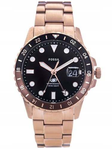 Reloj Fossil FS6027 GMT Acero Inoxidable Tono Oro Rosa - Imagen 6 de 6