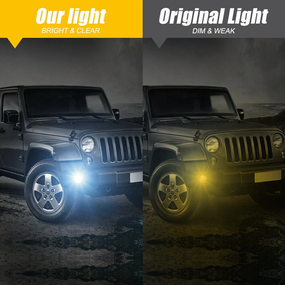 Par de luces antiniebla LED redondas de 4 pulgadas para Jeep Wrangler JK TJ LJ luces de conducción halo Foto 3 de 4