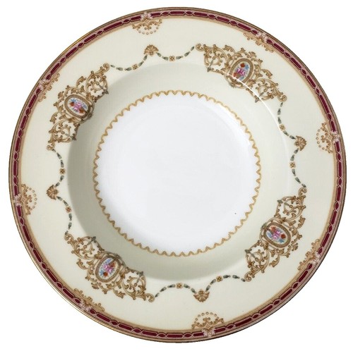 Noritake Duetto 6610 Large Rim Soup Bowl - White with Gold Scrolls