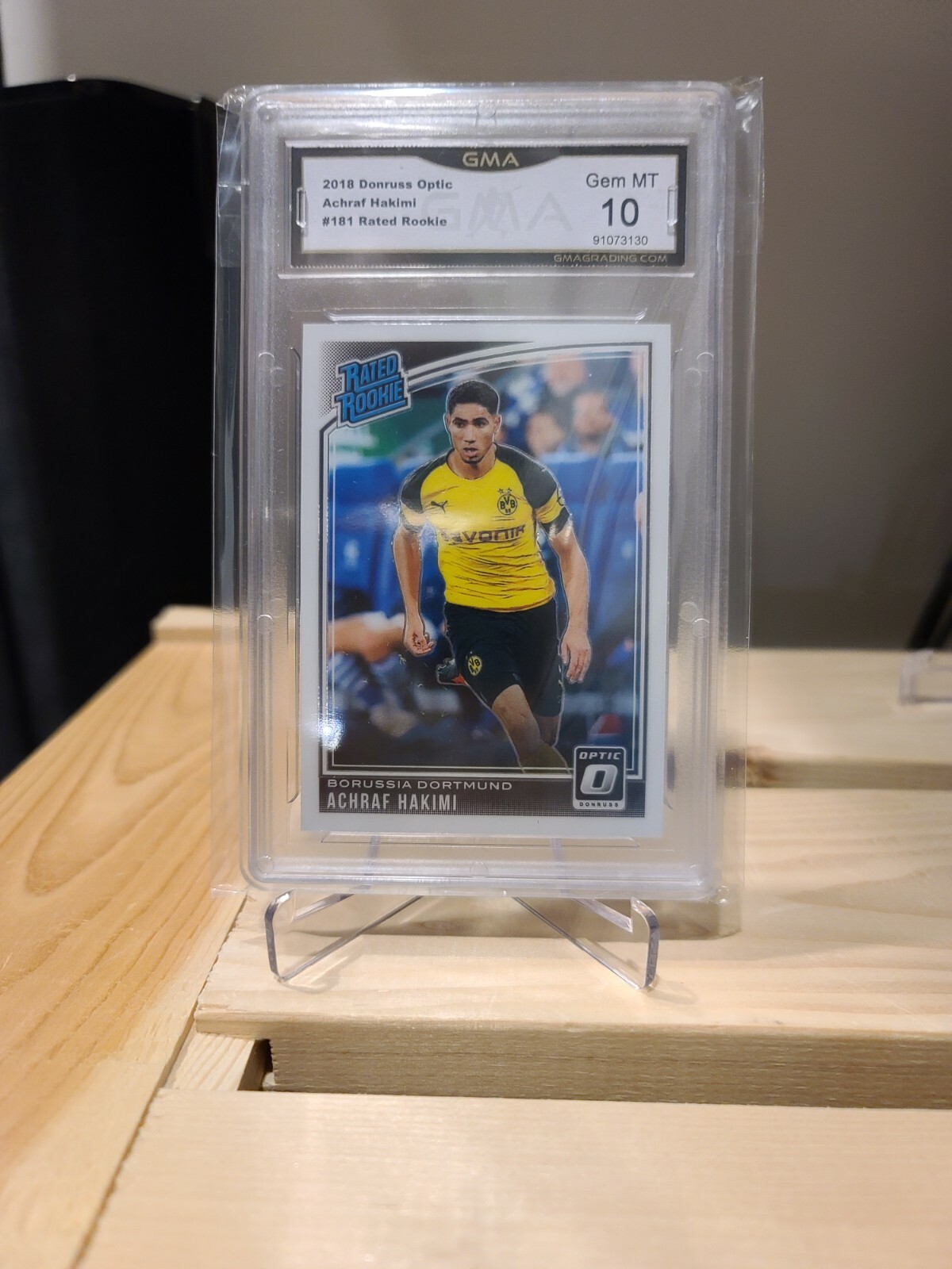 Achraf Hakimi 2018-19 Panini Donruss Optic Rookie Rated Freshly Graded 10