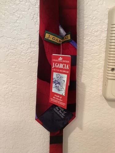Vtg NWT Jerry Garcia Silk Neck Tie Red/Black South of the Border Coll. 15 1996 - Picture 3 of 3