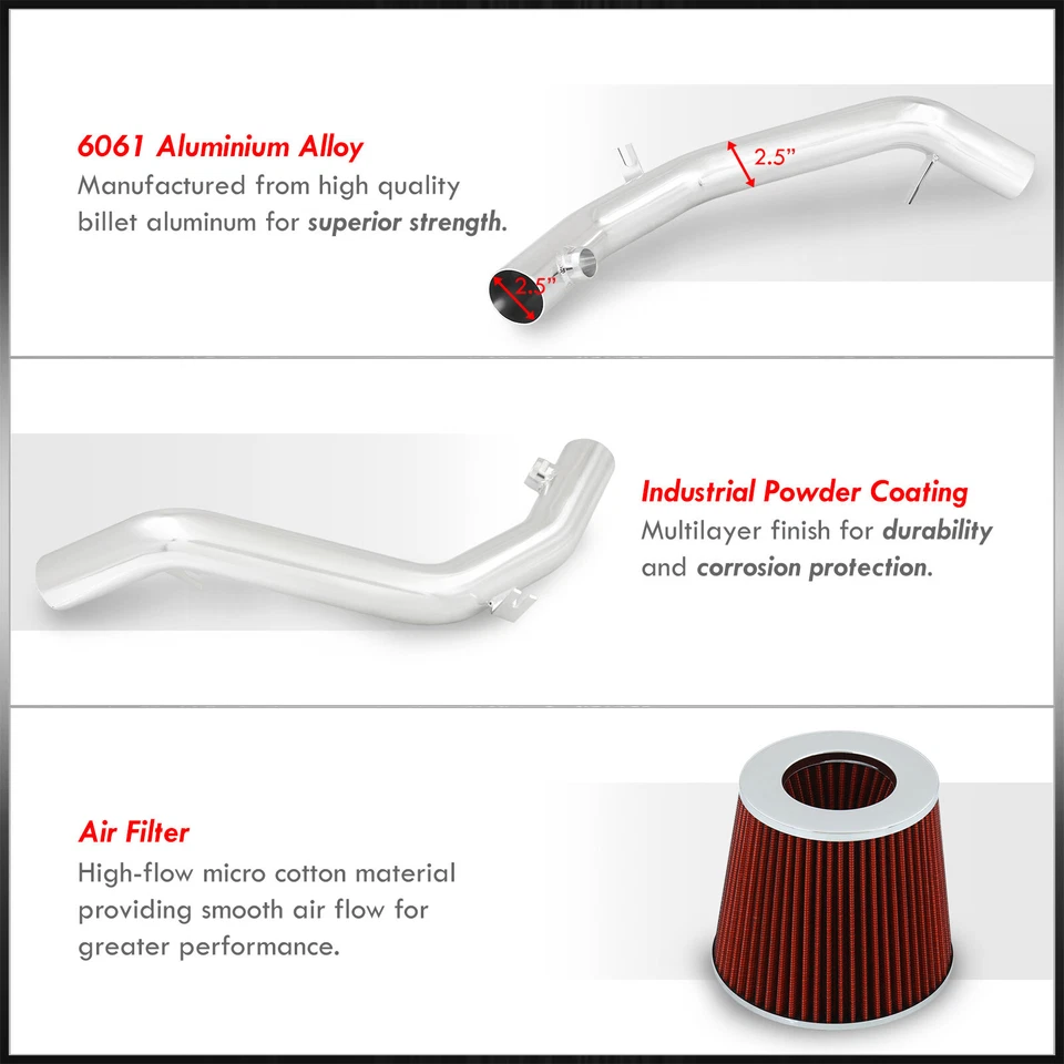 Cold Air Intake CAI Induction Kit Polish For 1998-2004 Volkswagen Golf Jetta VR6 Foto 2 de 4