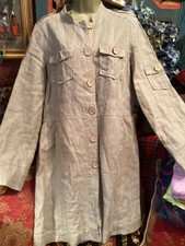 Stunning Linen Safari Jacket Coat, East 14, Fitted, Button Fasten, Pockets, Vgc