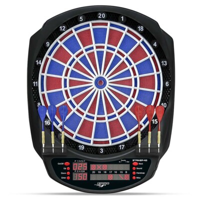 CARROMCO ELEKTRONIK DARTBOARD STRIKER-401 2-Loch Dartscheibe Softdarts rot-blau