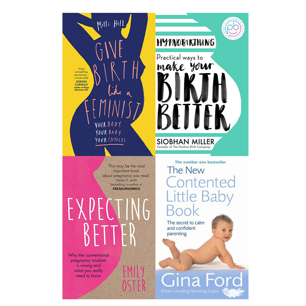 Give Birth Like a Feminist,Hypnobirthing,Contented Little Baby 4 Book Collection