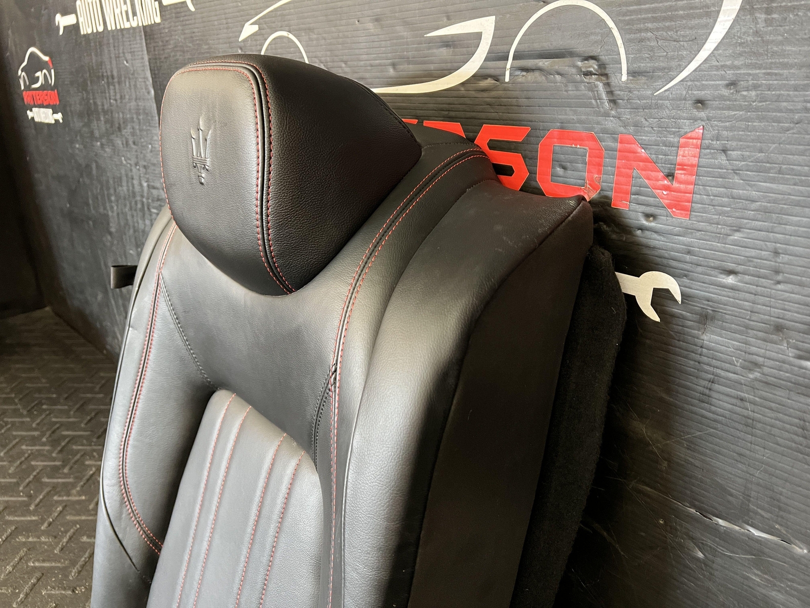 2017 MASERATI GHIBLI REAR PASSENGER BACK TOP UPPER SEAT CUSHION BLACK LEATHER