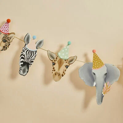 Jungle Animal Party Garland Bunting Banner Decoration Zoo Safari Animal Party 2m
