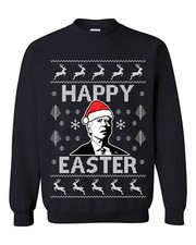 Biden Happy Easter Ugly Christmas Sweater Funny Confused Joe xmas Sweatshirt