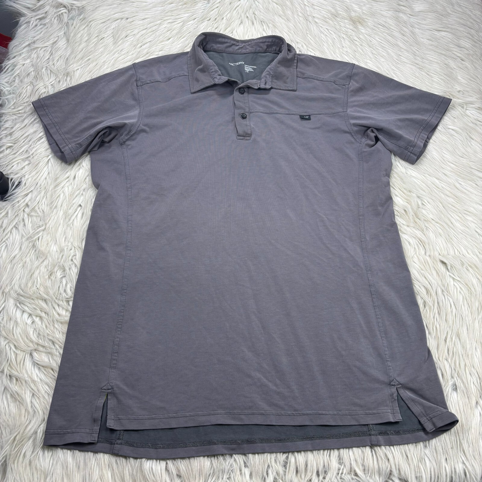 Polo Arc'teryx Uomo L Grigio Relaxed Fit Prigioniera Maniche Corte