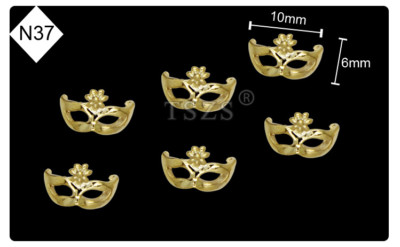 2 St. Overlays Nagelschmuck Deko Nail Art Strass  Maske gold N 37
