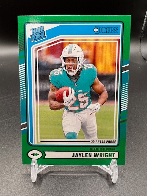 2024 Panini Donruss - Rated Rookie Jaylen Wright #344 (RC) Green Press Proof