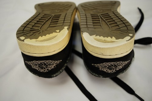 Nike Air Jordan 1 Hat Low Black Grey Shoes Sneakers 338145-015 Men Size 8.5 - Picture 7 of 8