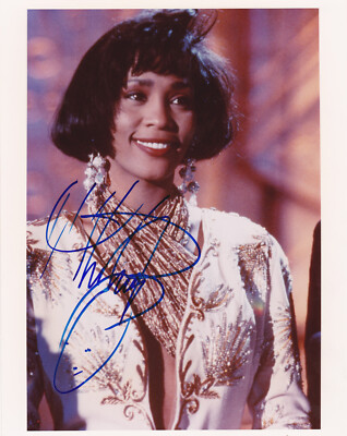 Whitney Houston Autogramm mit Bilderrahmen + R&B & Soul- Sängerin