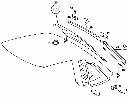Mercedes Window Chrome Trim Strip Clip Clamp Bracket A1079881578 momo モモステアリング ウッド 35パイ