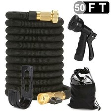 50 FOOT EXPANDABLE GARDEN HOSE NO-KINK FLEXIBLE WATER HOSE TRIPLE LAYERED LATEX