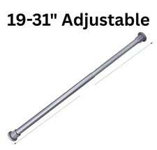 19–31" Telescoping Tension Curtain Rod Rustproof Gray Spring Shower Bar Metal