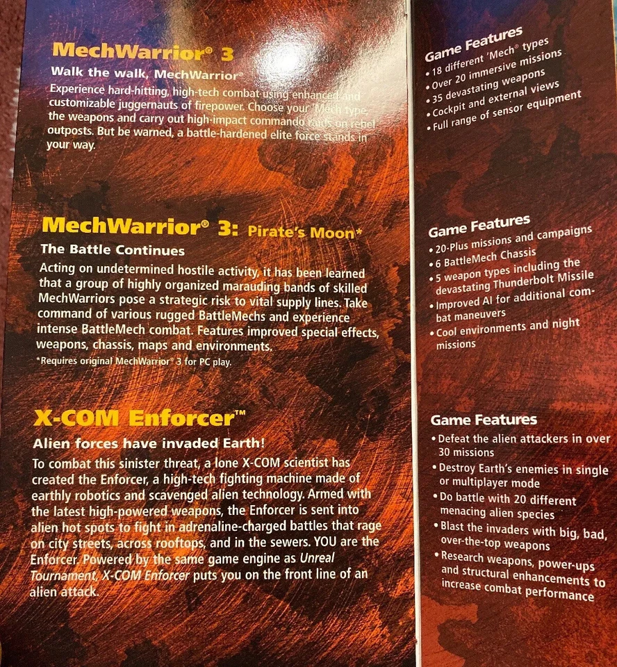 Mech Warrior 3 Mech Warrior 3 Pirates Moon X Com Enforcer 3 Pack New Sealed - Image 3 of 4