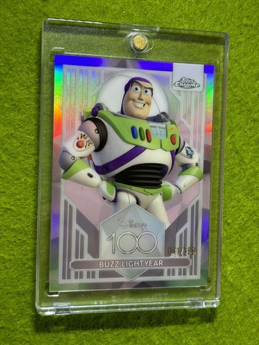 Buzz LightYear DISNEY 100 PINK REFRACTOR # /399 Toy Story CARD 2023 Topps Chrome - Picture 7 of 24