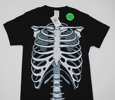 NWOT Skeleton Glow in the Dark Halloween T-Shirt Adult Size Small