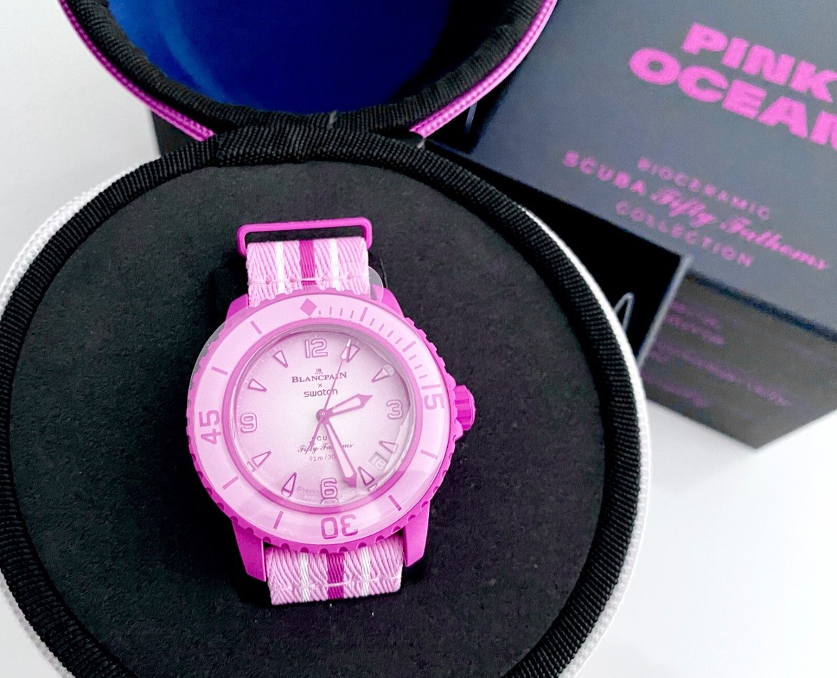 時計 Blancpain x Swatch Pink Ocean PINK OCEAN: Bioceramic Scuba Fifty Fathoms Collection