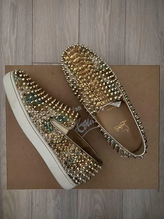 Christian Louboutin Auth ECORCE MULTICOLOR Python Slip on 40 Used from Japan