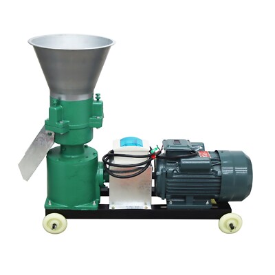 220V Farm Animal Feed Pellet Mill Machine with 10mm Plate Feed Granulator 4.5kW