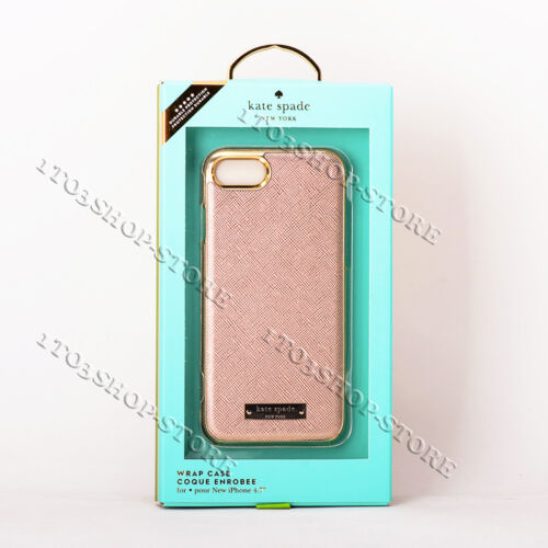 Kate Spade iPhone 7 iPhone 8 iPhone SE 2020 2022 enveloppé cuir Saffiano étui rose - Photo 1/5