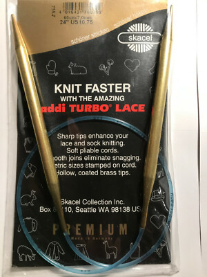 addi Turbo  LACE Circular Knitting Needles Skacel US 10.75 (7.0mm) 24 inch 50cm
