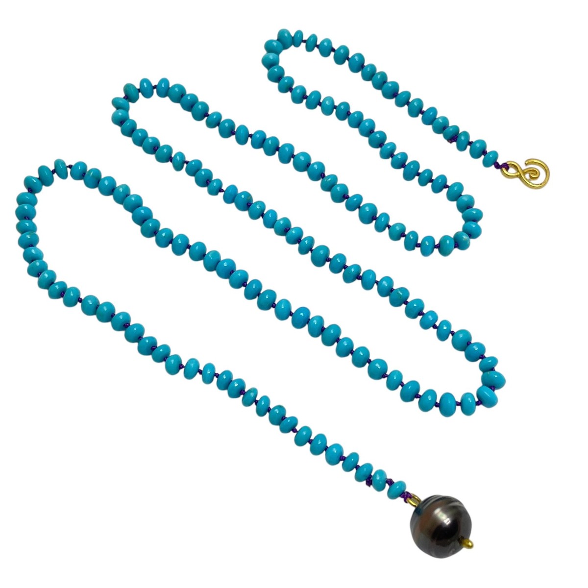 DOROTA LASAK 22k gold turquoise Tahitian pearl beaded necklace View 2