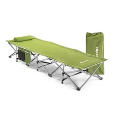 ALPCOUR FOLDING CAMPING COT – LARGE – SMALL COLLAPSING - ARMY GREEN