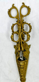 Antique Victorian Desk Scissors Set Sheath Ornate 3 Pairs
