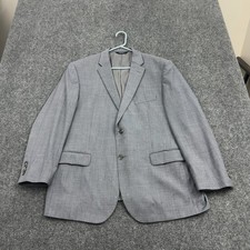 Jos A Bank Blazer Mens 46R Grey Wool Traveler Tailored Fit Sport Coat Classic