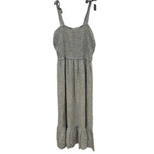 Jessica Simpson Smocked Midi Dress Floral Print Casual Sundress Summer L