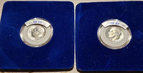 1962 and 1964 PR 65 Roosevelt Dime Gem Proof 90% Silver LOT OF 2