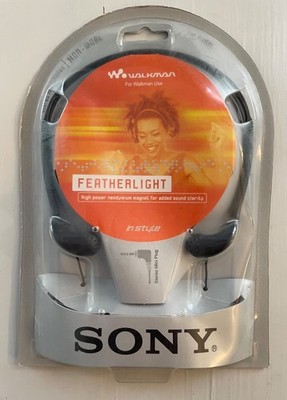 Sony FEATHERLIGHT MDR-W08L Headband Headphones Walkman Mini Plug 2002 New Sealed