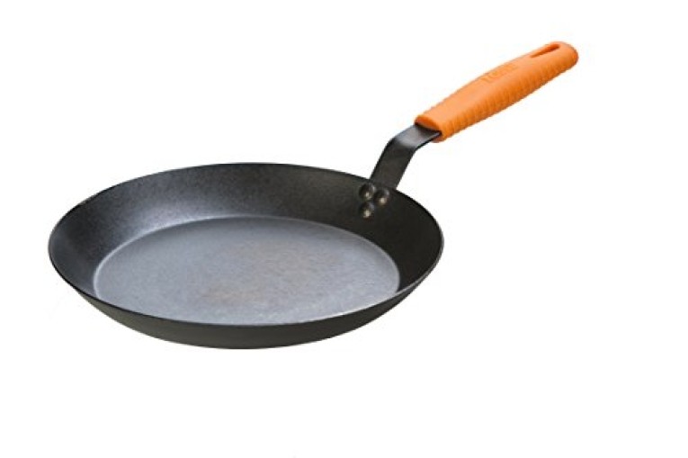 Lodge Manufacturing Company CRS12HH61 carbon steel skillet, 12", Black/Orange