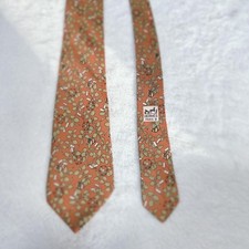 HERMES Tie silk all over pattern Silkworm authentic made in France 1028